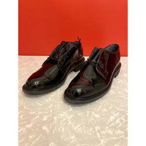 Bates Faux Black Patent Leather Service Oxfords, Men's Size 6.5D/EUR 39